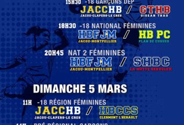 Affiche matchs JACCHB 4 mars 2017