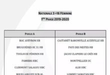 Poules Nationale 3 +16 Féminine saison 2019-2020